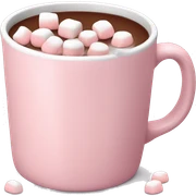 Light Pink mug of hot chocolate with marshmallows  sticker