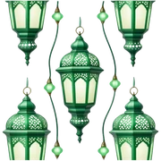 Rococo vintage style green white Ramadan lights sticker