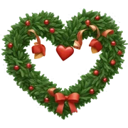 heart made from a christmas wreath sticker