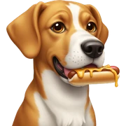 Dog eating hot-dog sticker
