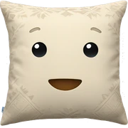beige pillow with winter pattern sticker