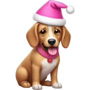 pink christmas hat dog sticker