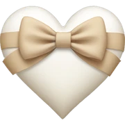 white heart with beige bow sticker
