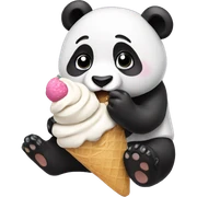 Panda eating ice cream sticker
