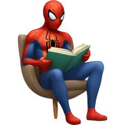 Spiderman reading a book  sticker