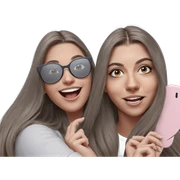 smiling girls with long hair sticker