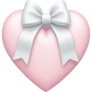 Pastel pink heart with white bow sticker