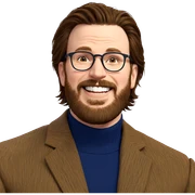 smiling male with glasses sticker