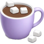 Light purple mug of hot chocolate with marshmallows  sticker