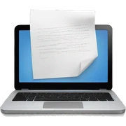 paper with laptop sticker