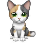 Dilute calico sitting green eyes sticker