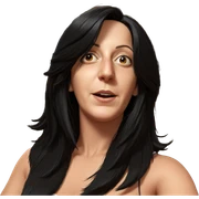 girl with black hair indoors sticker