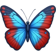 Blue and red butterfly sticker