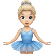 ballerina with light skin and light hair, wearing blue tutu sticker