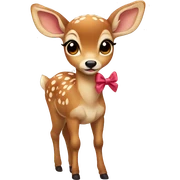fawn with a bow sticker