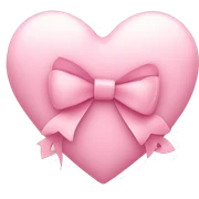 light pink heart with bow sticker