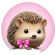 Hedgehog with a pink bow sticker