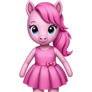 a pink pony wearing a pink dress sticker