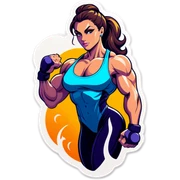 Woman bodybuilder sticker