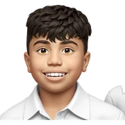 smiling boy in white shirt sticker