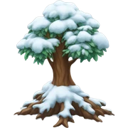 Tree with snow sticker