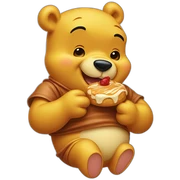 Winnie pooh eating dulce de leche sticker