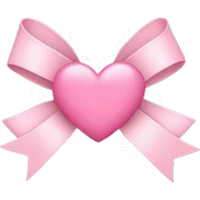Bow with light pink heart  sticker