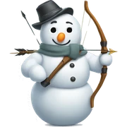 snowman holding bow and arrow sticker
