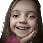 smiling girl in horror theme sticker