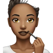 Realistic girl doing her makeup  sticker