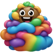 Rainbow poop sticker