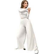 dreamy pose in white outfit sticker