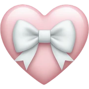 Pastel pink heart with white bow sticker