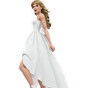 girl in white dress lighting sticker