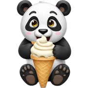 Panda eating ice cream sticker