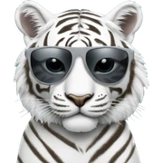 white tiger with sunglasses sticker