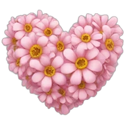 Flower heart sticker