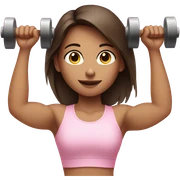 brunette girl lifting weights in light pink  sticker