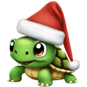 Turtle wearing Santa’s hat sticker