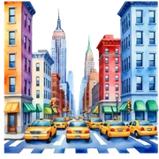 Watercolor painting of New York sticker