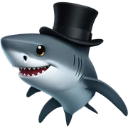 Shark with a top hat sticker