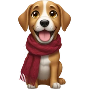 Dog wearing scarf sticker