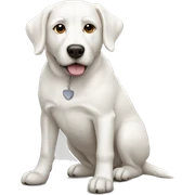 White dog sticker