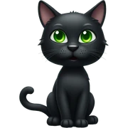 Black cat with green eyes sticker