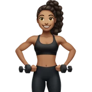 Gym girl lifting weights,bruenette hair blue eyes, smiling wearing black gym leggings sticker
