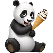 Panda eating ice cream sticker