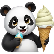 Panda eating ice cream sticker