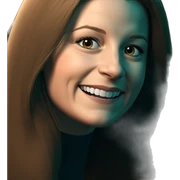 smiling girl with long hair sticker