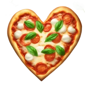 A heart-shaped margherita pizza sticker