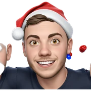 boys in santa hats smiling sticker
